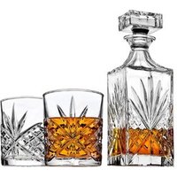 Haonai Crystal Whiskey Decanter And Glasses Bar Set 5pcs Whiskey Decanter Set