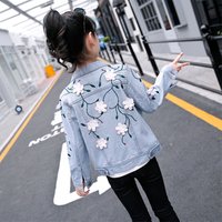 Denim Jacket 3D Flower Embroidery