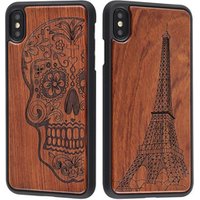 2019 Hot Products Custom Logo Laser Engraving Wood+PC Cell Phone Case For iPhone XS Max