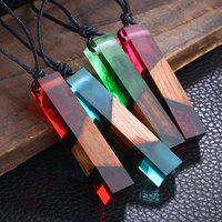 Hot Selling Items Fashion Wood Resin Pendant Necklace