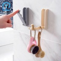 1PCS Wall Foldable Hook Key Holder Organizer Self Adhesive Wall Hooks Decorative Door Hanger Towel Folding Coat Hook For Hanging