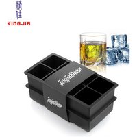 Frozen Rocks Silicone Big Ice Cube Tray and Silicone Baking Molds - Set of 2 Black Large Ice Cube Mold - Whiskey Ice Cubes