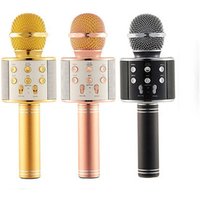 2019 Free DHL WS858 USB handheld Karaoke microphone for Home KTV High sensitivity Portable Bluetooth Mini Wireless Microphone