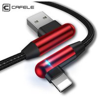 cafele led 90 degree right angle game nylon woven mini usb 2.0 data charging pin cable for iphone