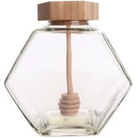 Hexagonal Glass Jar Bamboo Lid & Dipper