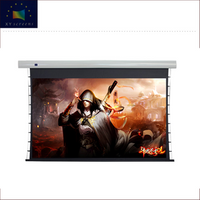4K Home Theater High End High Quality l Motorized Tab Tension ALR Black Crystal Projector Screen with Mute Tubular Motor