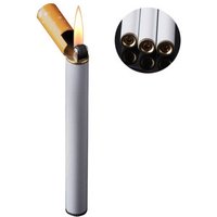 Creative Mini Lighter Refillable Butane Gas Metal Cigarette Shaped Lighter Portable Grinding Wheel Lighter Outdoor Tools