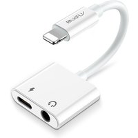 Free Shipping 2 In 1 For iPhone Lighting To 3.5mm Converter Charge RAXFLY Phone Splitter Charging Listening Adapter