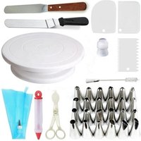 41 PCS Cake Decorating Kit Rotating Turntable Stand Sets and baking cake sets