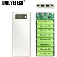 20000mAh Dual USB Power Bank Case Shell DIY Kit 8 x 18650 Battery Charger Case w/ LCD Display Type-C & Micro USB Input