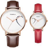 New design fashion couple slim stone quartz watch