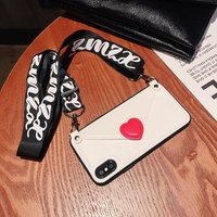 heart envelope cell phone case with lanyard crossbody chain shoulder strap for iphone series BIA168