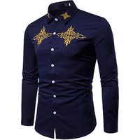 Embroidered Long Sleeve Dress Shirt