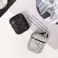 PC earphone charging cover dustproof full protect sequins glitter bling crystal luxury for airpod case OEM custom