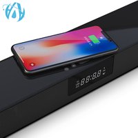 Original QI Wireless Charger Clock 2.0CH Mini Soundbar 20W TV Sound System Soundbar