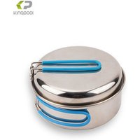 Outdoor camping hiking picnic Easy Carry Portable cooking stainless steel pots and pans