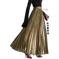 Ecowalson Shimmer Pleated Maxi Skirt