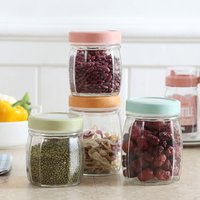 Sealable Glass Storage Jar Plastic Lid