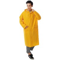 Heavy Duty Long Raincoat Hood & Zipper Yellow Army Green