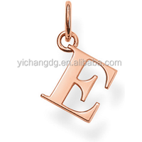 New Design Alphabet Letter Charms Pendant Rose Gold Initial Letter Charm Stainless Steel Letter Pendant Charm