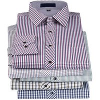 Fashion leisure Brushed fabric shirt long sleeve plus size multicolor men plaid shirt