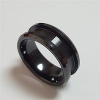 Wholesale Groove Wedding Ring Black Zirconia Ceramic Blank Ring for Inlay