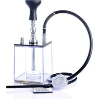 square transparent chicha LED sheesha flash light acrylic hookah shisha
