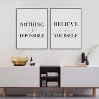 Black Minimalist Motivational Typography Believe Quotes Art Print Poster Wall Picture Painting Living Room Decor