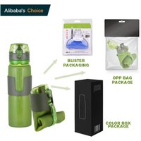 Everich water flexible folding foldable kids clear bottle collapsible drinking patent portable hiking silicone water bottle