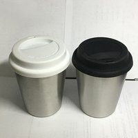 stainless steel double walled coffee cup insulated mug tumbler tableware 9oz hot drink tumbler cup with silicone lid cover