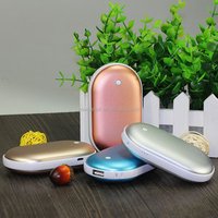 Portable Pebble Double-side Heat Warm Hand Powerbank, Electric USB Rechargeable Hand Warmer Power Bank For Gift