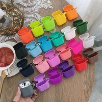 Dropshipping Soft Silicone Custom for Airpod Case Logo Solid Colors Full Protective for Air Pods Wireless Earphone Box Cover
