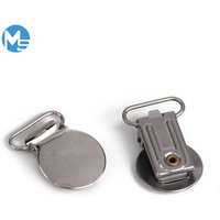 Customize Men Round Suspender Adjustable Clip Stainless Steel Round Metal Suspender Pacifier Clips