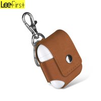 Protective PU Leather Cover Case With Keychain For Apple AirPods Accessories