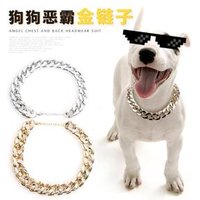Strong Silver Gold Stainless Steel Slip Training Choke Large Pitbull Bulldog dog chain collar