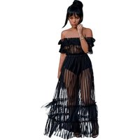 Off Shoulder Mesh Bodycon Dress