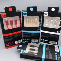 Free shipping Original Nylon 3 In 1 Cable Mobile Phone usb Charging Cable for iphone micro android type c cable with packaging