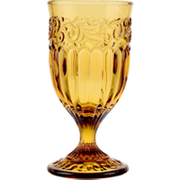 SGS Embossed Amber Glass Goblet