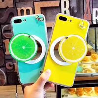 2019 hot Summer Fruit Strawberry mirror case phone strap for iPhone 7 case 6 plus soft Silicon watermelon lemon phone cover
