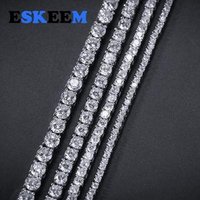 Eskeem New Original Design HipHop 2mm Zircon Tennis Chain Bracelet Jewelry Single Line Zircon Tennis Bracelet for Sale