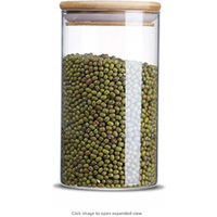 Heat-resistant Borosilicate Kitchen Food Containers Glass Storage Jar with Bamboo Lid Borosilicate glass jar