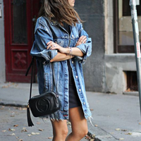 Denim Jackets Women Hole Boyfriend Style Long Sleeve Vintage Jean Jacket Denim Loose Spring Autumn Denim Jeans Coats Y11007