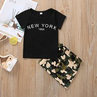 Toddler Girl's Cotton Top & Camouflage Skirt Set