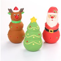 2019 Hot selling Pet dog toy Santa Claus Christmas tree elk shape latex toy in stock