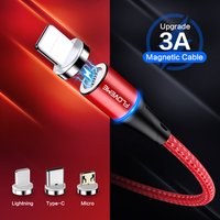 FLOVEME Free shipping 3 in 1 3A light up usb charging charger cable for iphone usb type-c cable MICRO usb cable magnetic