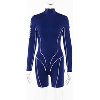 2019 Wholesale Long Sleeve Solid Color Custom Logo Long Sleeve Bodycon Jumpsuit And Romper For Ladies