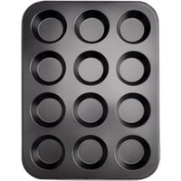 Non-stick Carbon Steel 12 Cup Muffin Pan,Round Cupcake Baking Pan