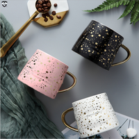 Starry Sky Pattern Porcelain Teacup Handle