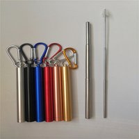 Coloured Stainless Steel Foldable Telescopic Drinking Straw