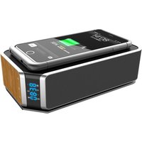 10W Qi Fast Wireless Charger Bt 4.1 Speaker With Alarm Clock And 4400Mah Power Bank Power